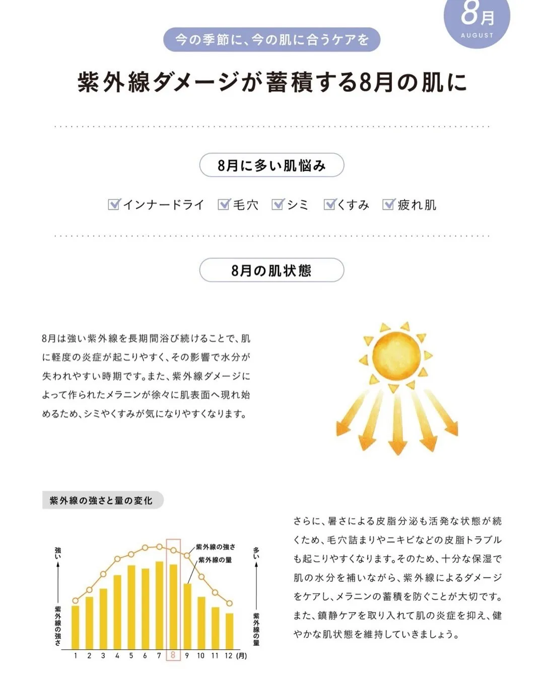 夏の肌には